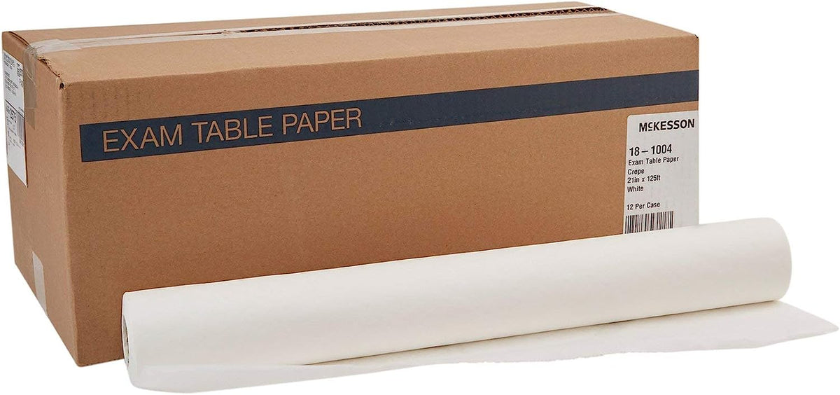 Exam Table Paper, Economy Crepe, White, 21 in X 125 Ft, 12 Count