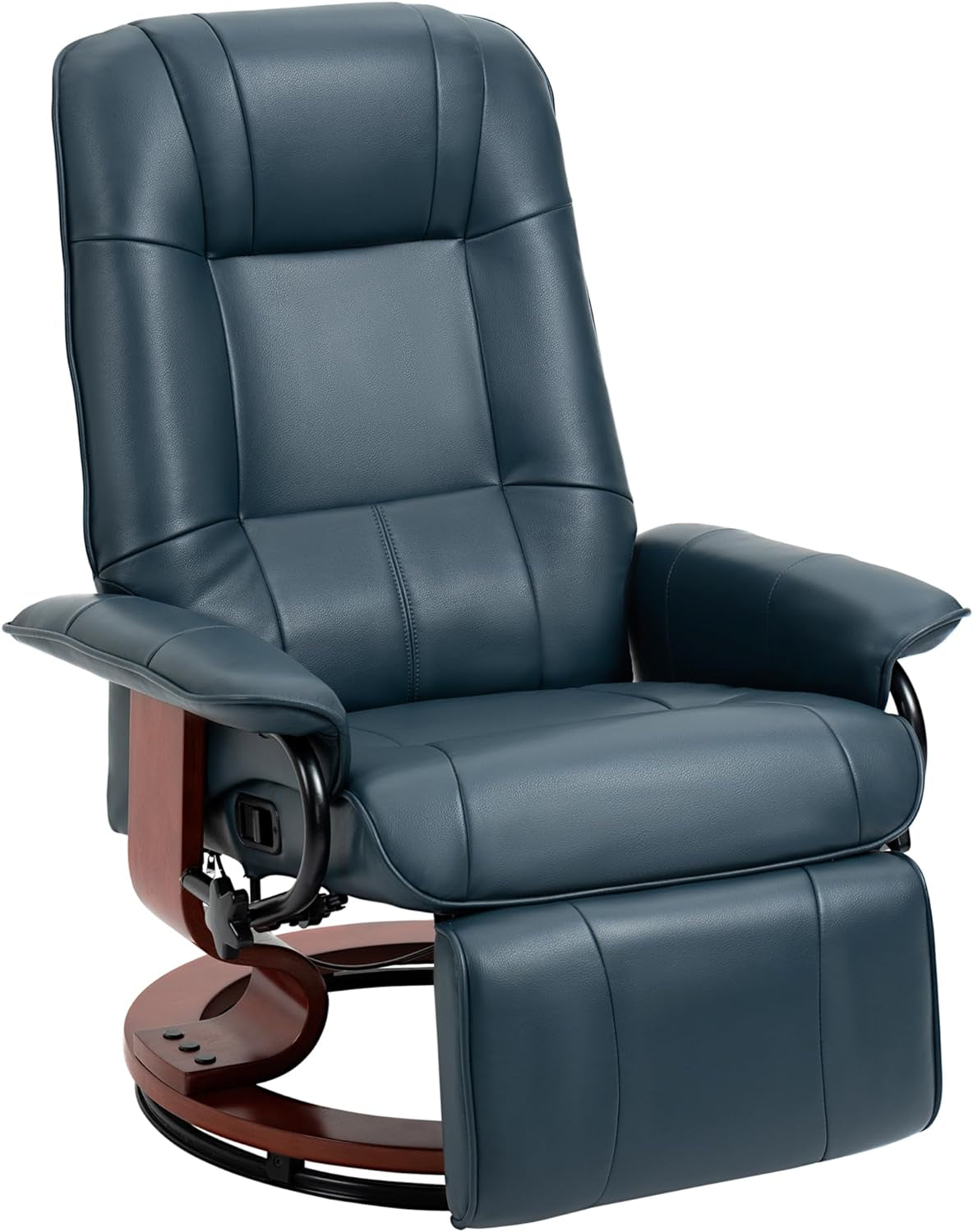 Faux Leather Manual Recliner with Footrest � Black