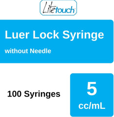 5Ml Luer Lock Syringe, Sterile, Individually Sealed - 100 Syringes per Box (No Needle)