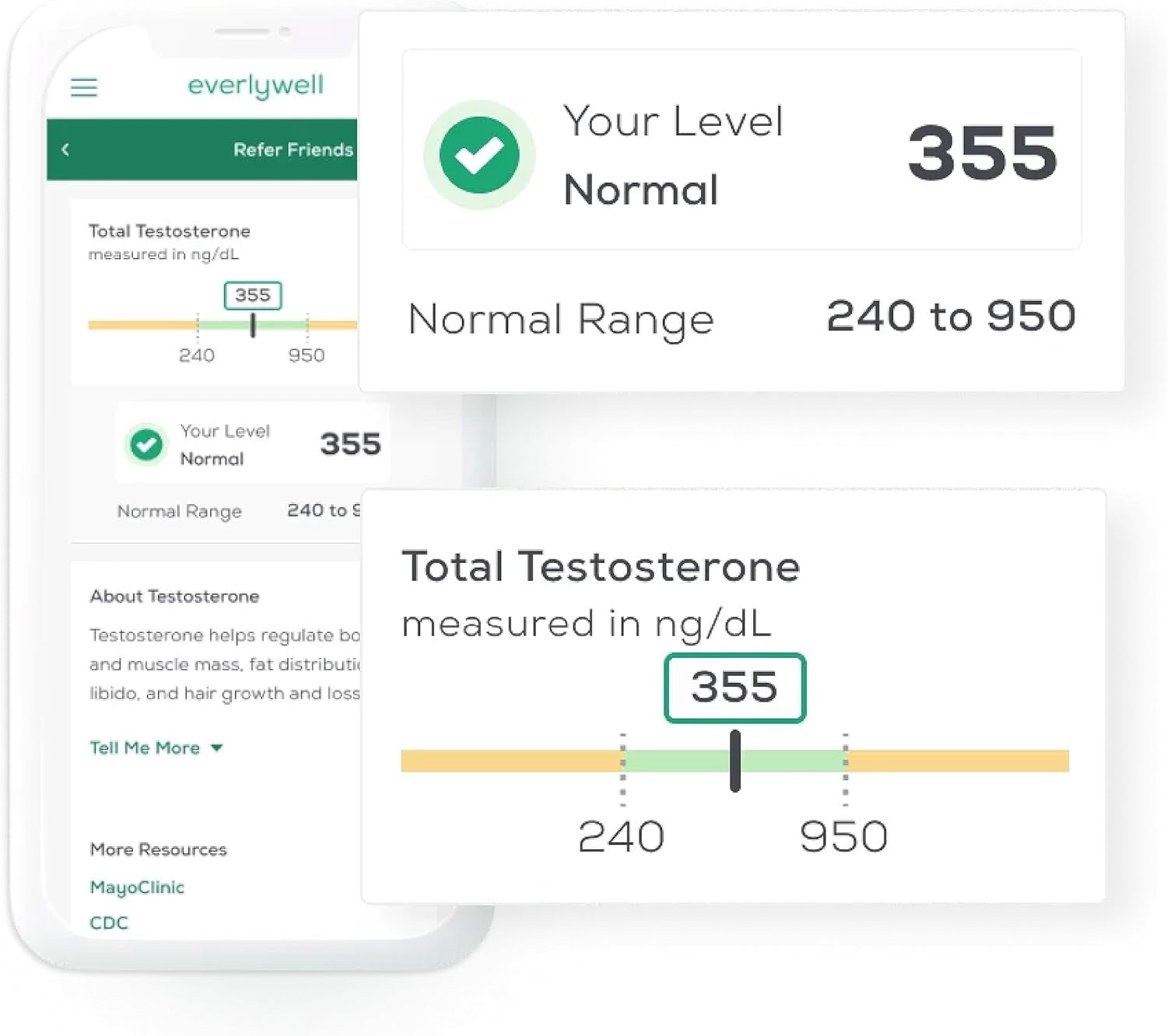 At-Home Testosterone Test - Clia-Certified Lab Results - Size: One Kit