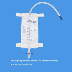 5 Pack 500Ml Leg Bags with Straps & Anti-Reflux Valve