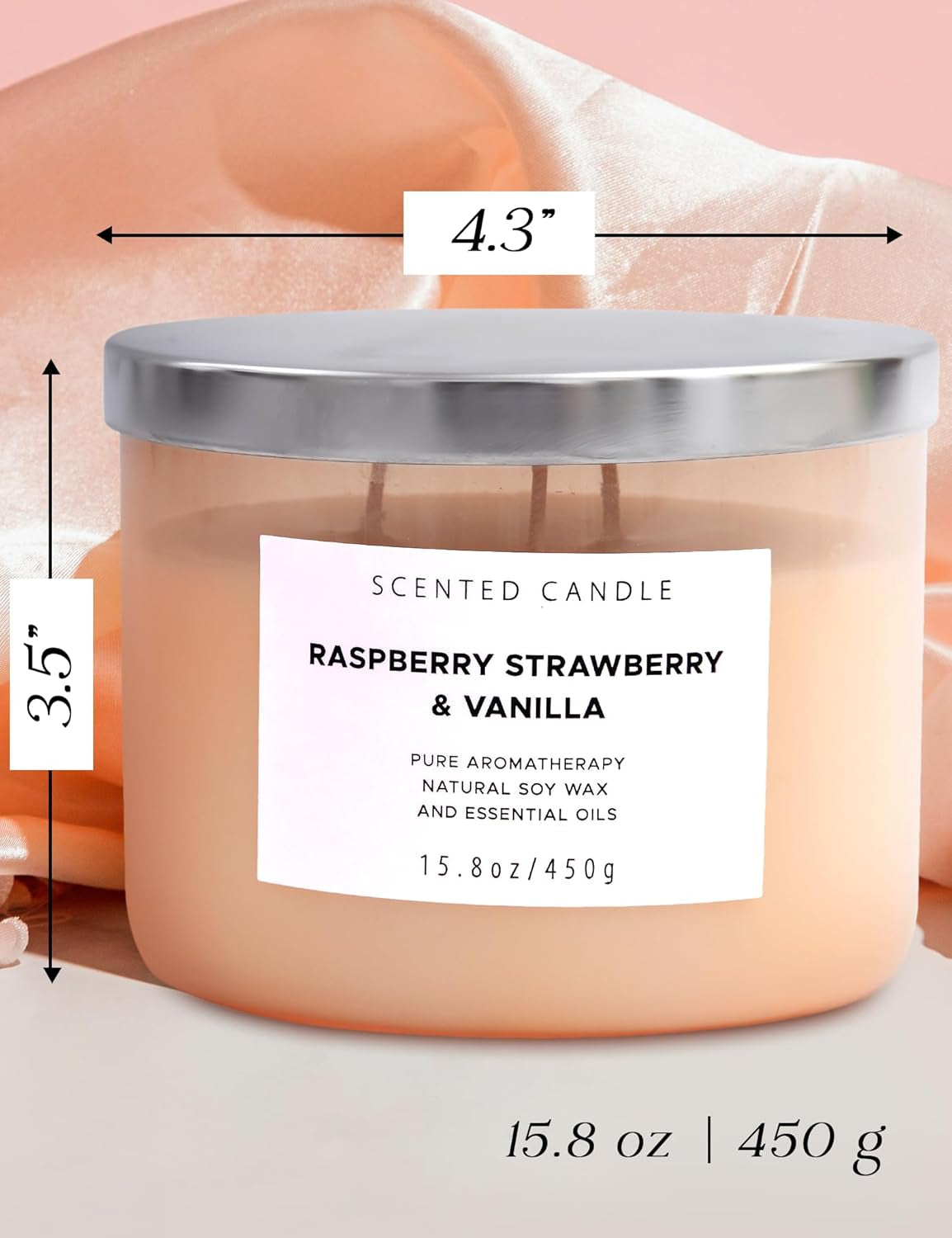 Raspberry Strawberry Vanilla Candle � 3-Wick, 15.8 Oz