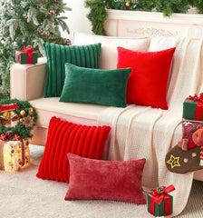 Christmas Velvet Pillow Covers, 18 X 18 Inches (2 Pack)