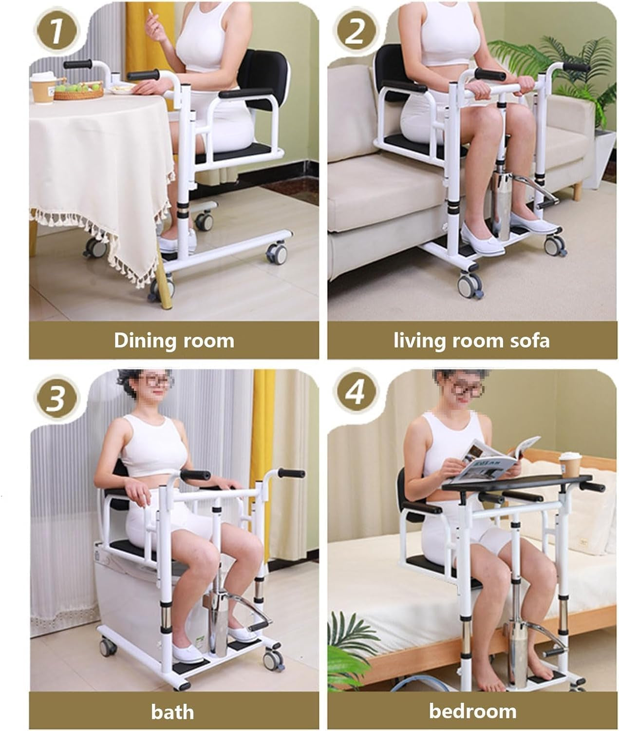 Hydraulic Patient Lift Transfer Chair - Portable, 180� Split Seat