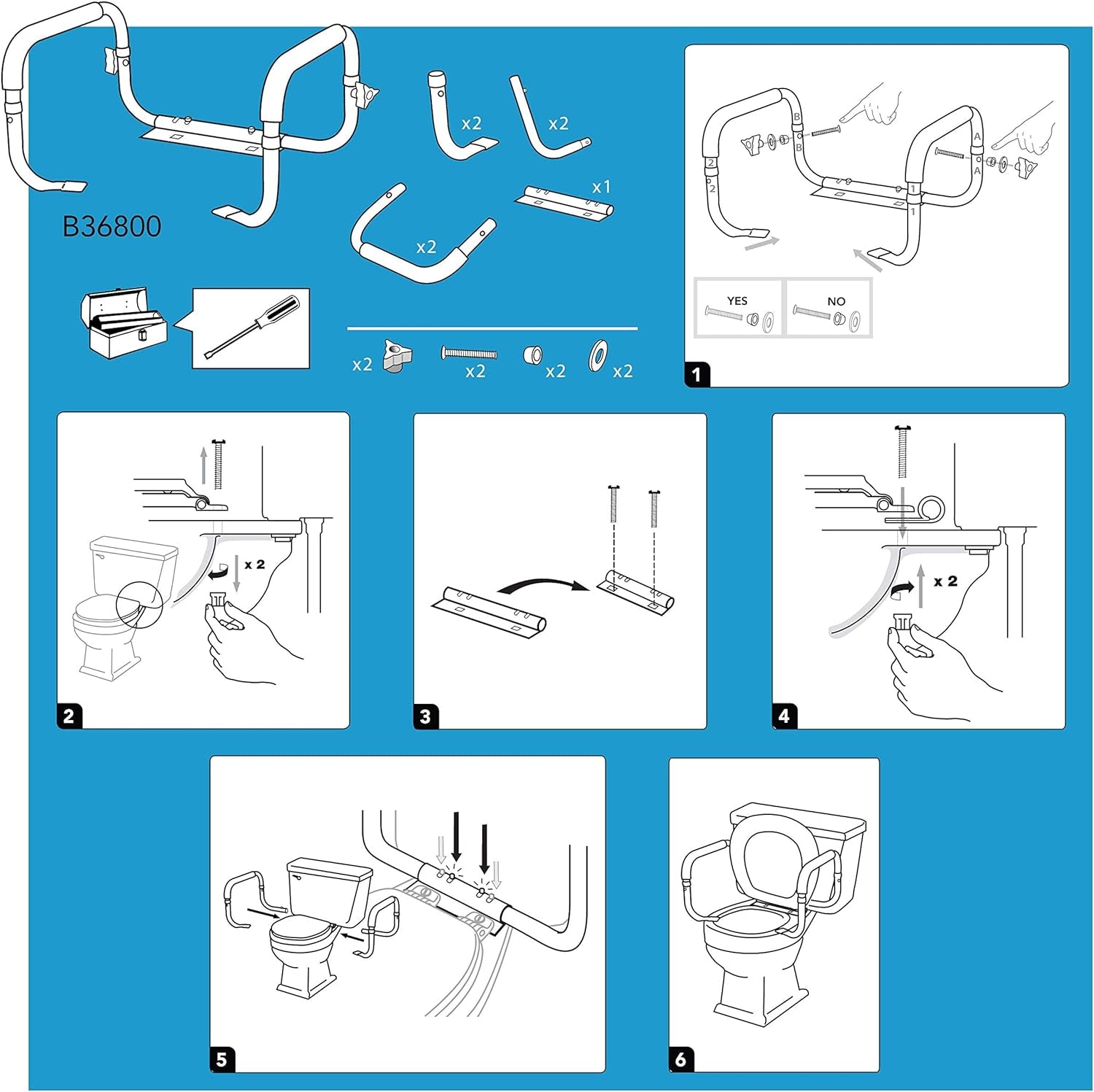 11.  Toilet Safety Frame - Adjustable, 300 Lbs