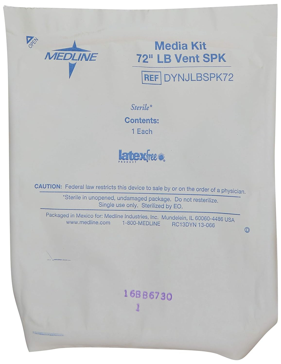 DYNJLBSPK72 Fluid Administration Sets with Vent, 72" (Pack of 25)