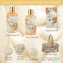 Honey & Almond Bath Set, 9 Pieces