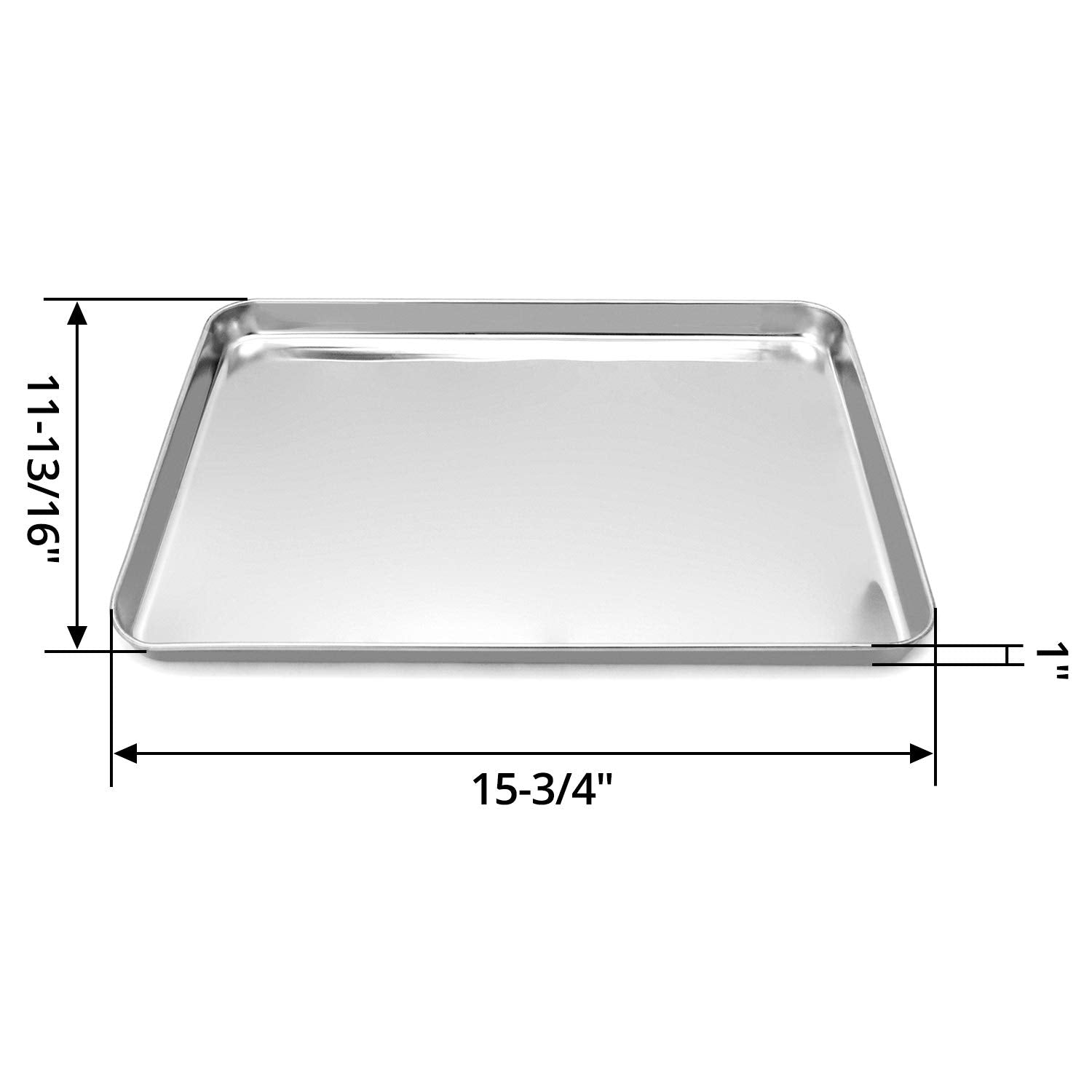 Stainless Steel Surgical Tray, for Medical Instruments, Tattoo, Surgical Supplies, 15 3/4"×11-13/16"×1", Flat Bottom Tray