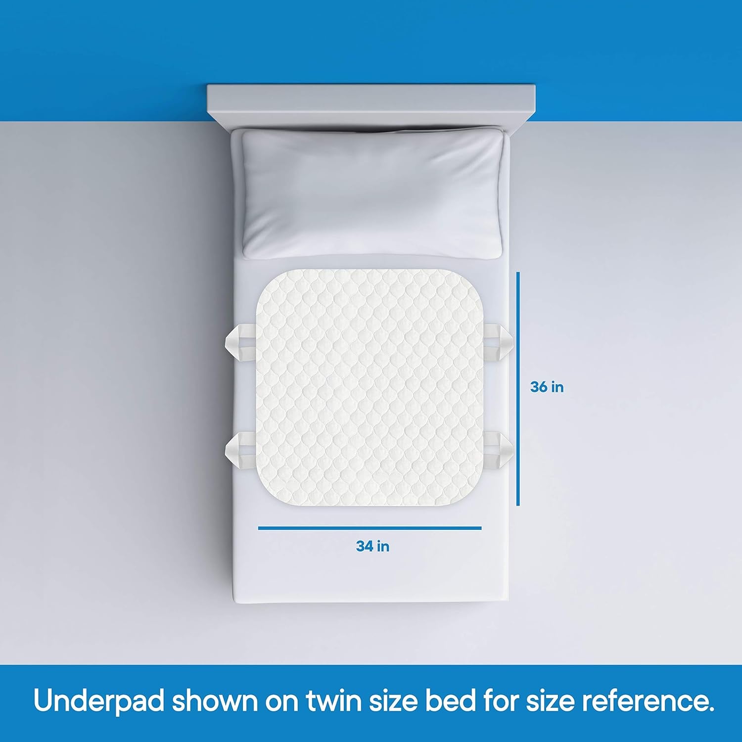 Reusable Incontinence Bed Pads - 4 Layers - Size: 34X36 Inches