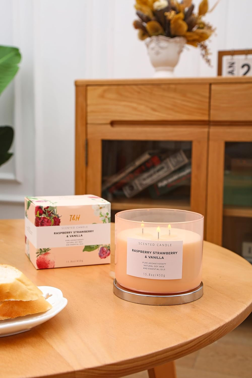 Raspberry Strawberry Vanilla Candle � 3-Wick, 15.8 Oz