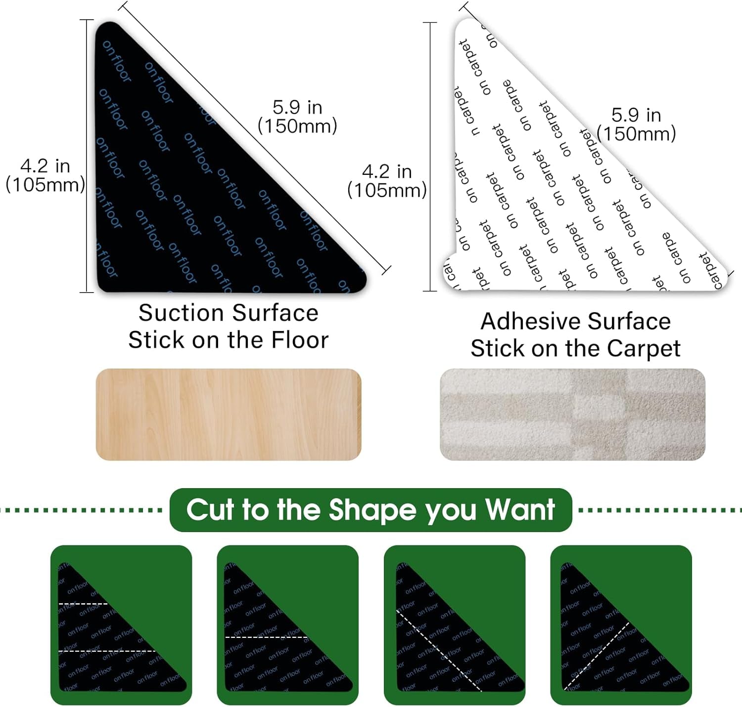 Non-Skid Rug Pads � 12+2 Pieces