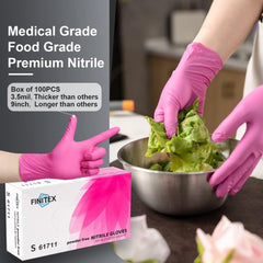 Pink Nitrile Gloves � 100 Pcs, Powder-Free