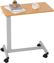 Heavy Duty Height Adjustable Overbed Bedside Table Movable with Wheels for Hospital and Home Care Use