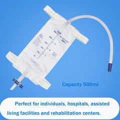 5 Pack 500Ml Leg Bags with Straps & Anti-Reflux Valve