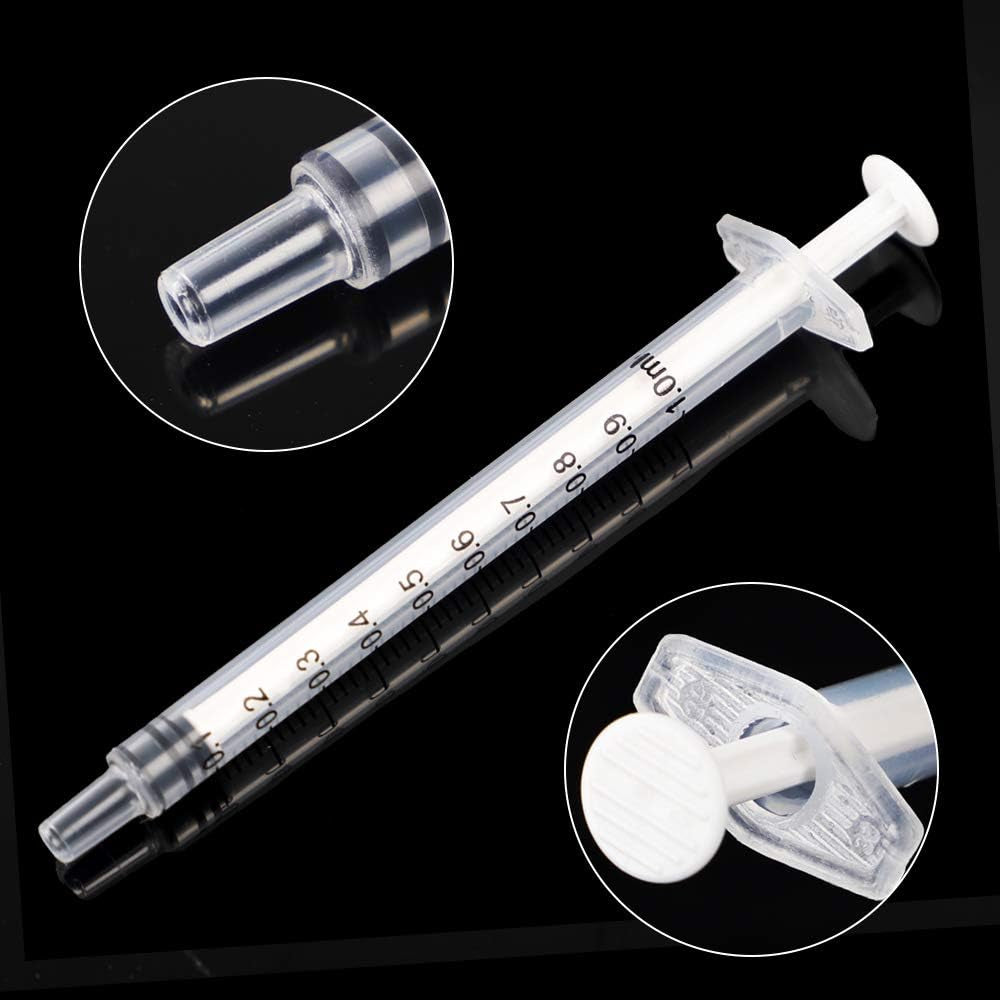 120Pcs 1Ml Luer Slip Tip Syringe with Caps, without Needle, for Colostrum Collection,Pet Feeding and Industrial Use