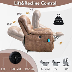 Power Lift Recliner with Massage & Heat � Brown