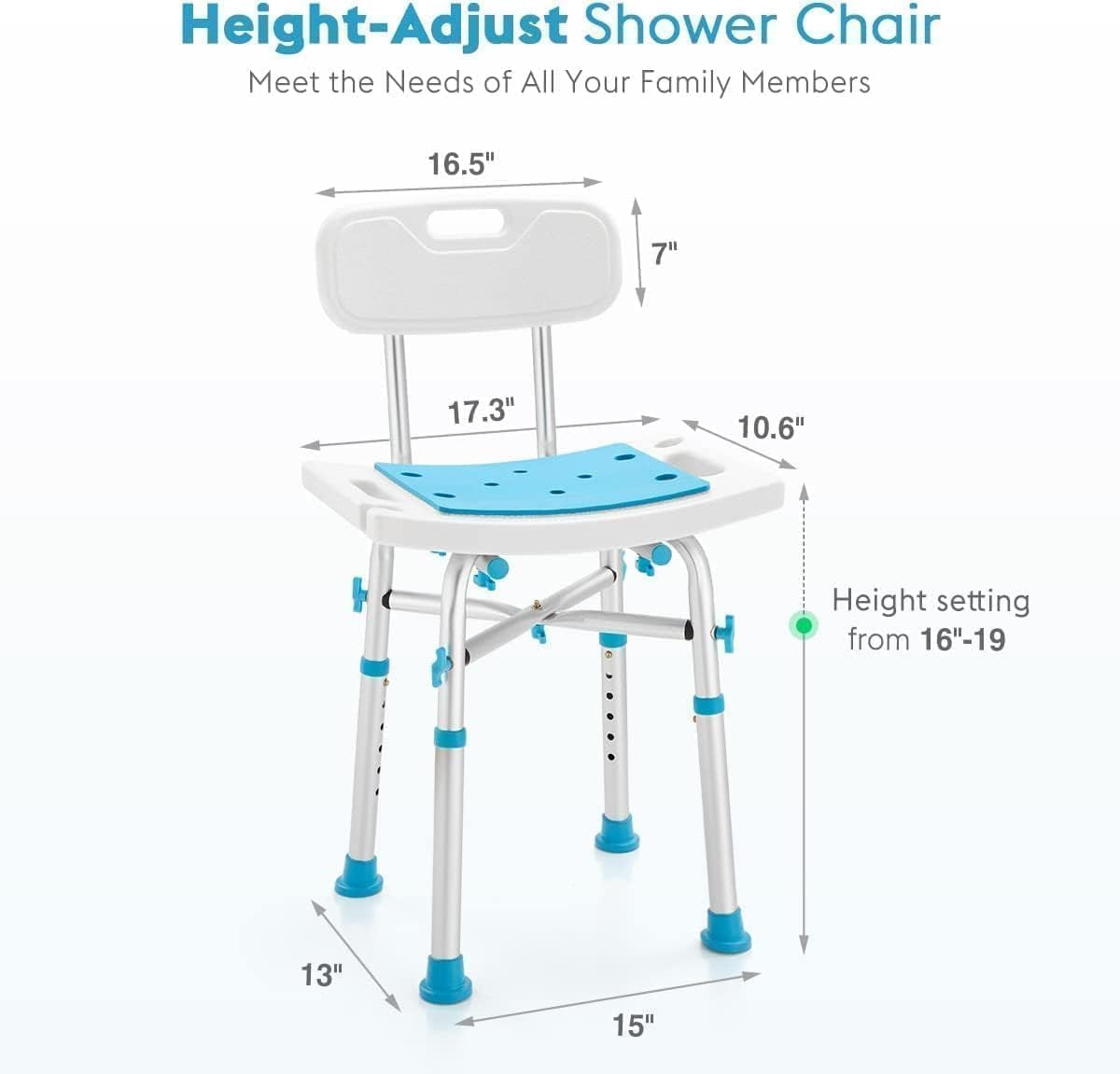 Shower Stool for Narrow Bathtub, Small Bath Chair for inside Shower, Heavy Duty Padded Shower Tub Seat for Bariatric, Seniors, Disabled, Handicap (Reinforced 500LB)