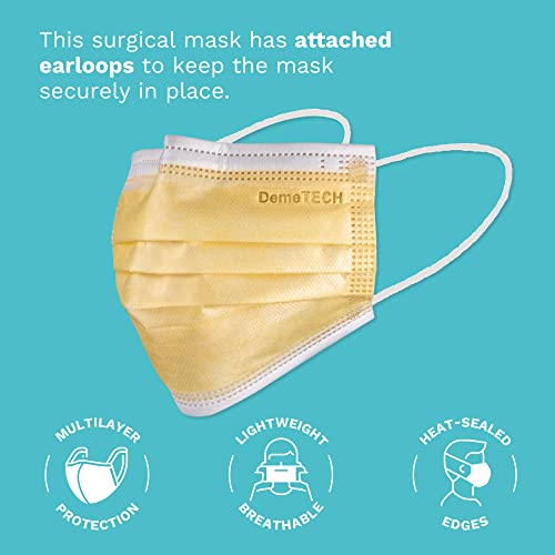 DEMETECH ASTM Level 3 Protective 3-Layer Face Mask, Ear-Loop Style, Adult Mask