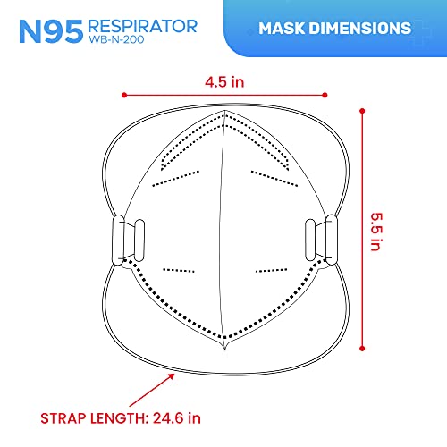 N95 Mask NIOSH Approved - Respirator Face Masks Individually Wrapped N95 Masks - Pack Of 10, White