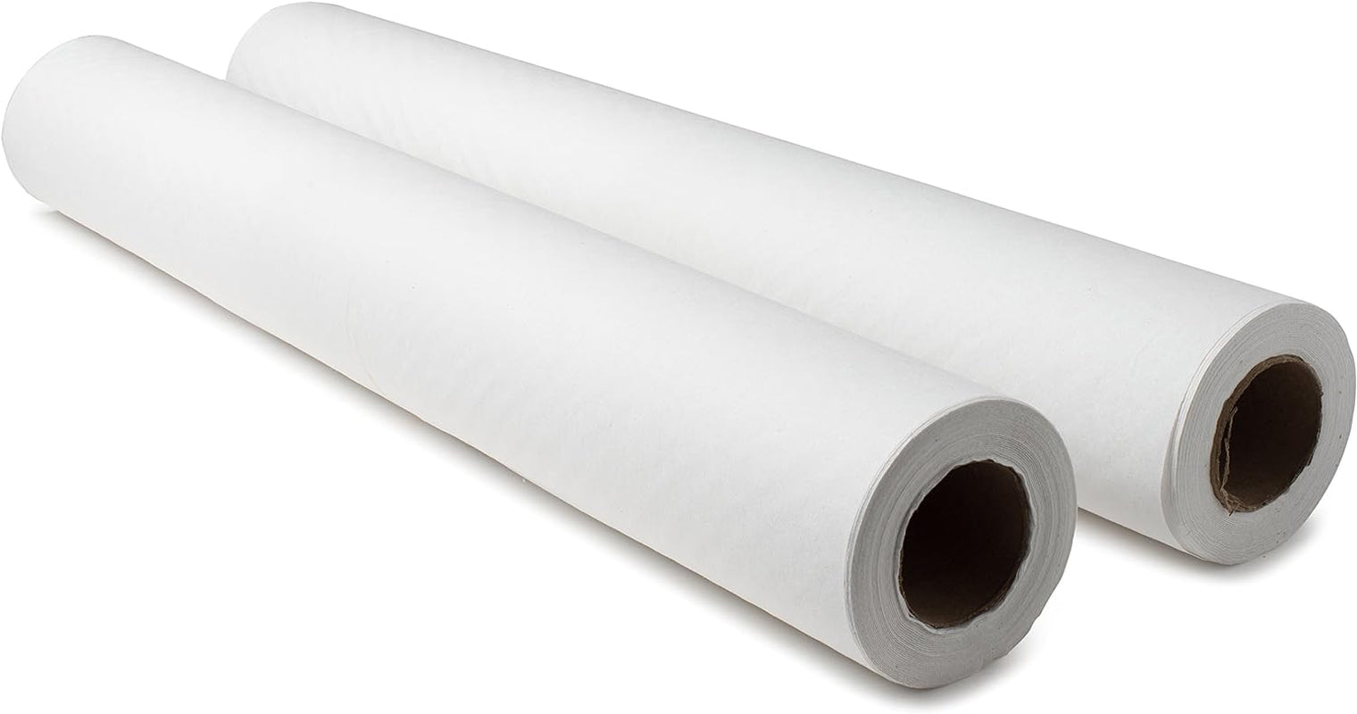 Exam Table Paper - 18''X125’ Disposable Standard White Textured Crepe Medical Barrier Cover Roll - Wide Paper Rolls for Spas, Daycares, Doctors, Chiropractors, Examination and Massage Tables (2)