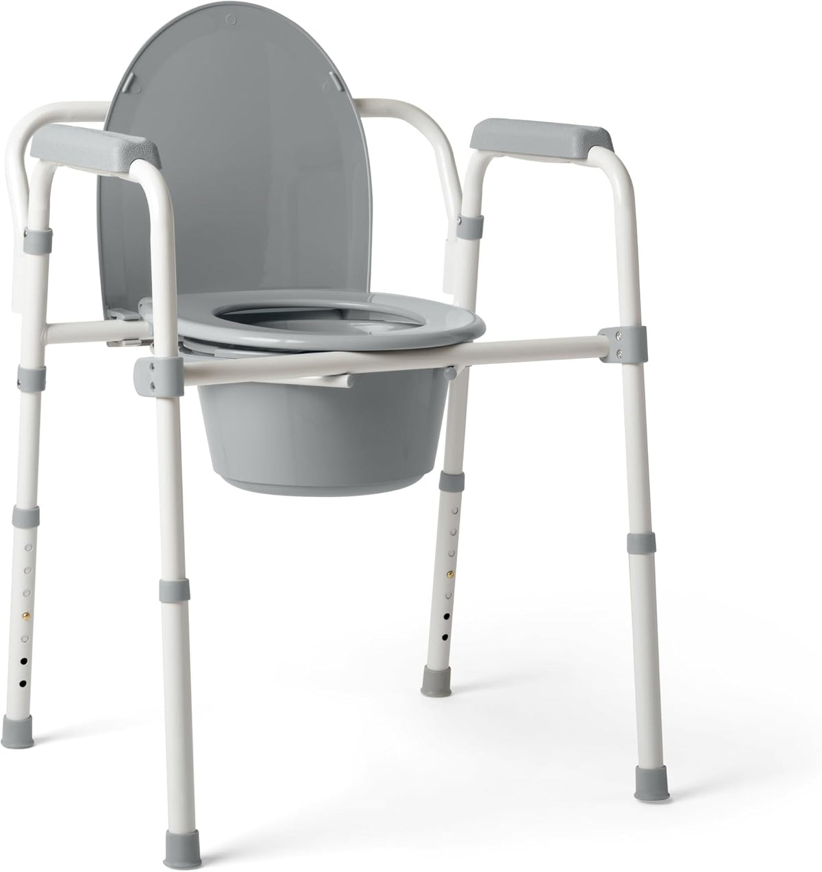 3-In-1 Steel Folding Commode - 350 Lb Capacity