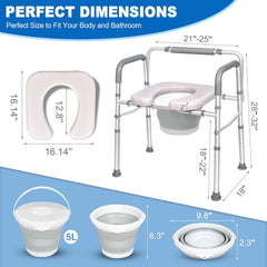 Heavy Duty 3-In-1 Commode - 500 Lb Capacity, Adjustable Width