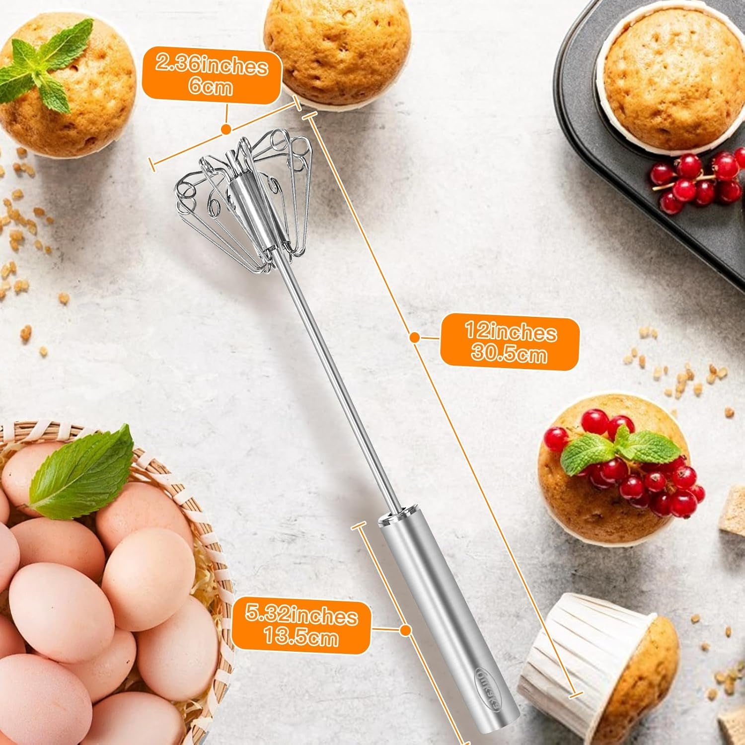 Stainless Steel Hand Mixer & Whisk, 1 Set