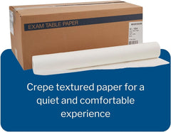 Exam Table Paper, Economy Crepe, White, 21 in X 125 Ft, 12 Count