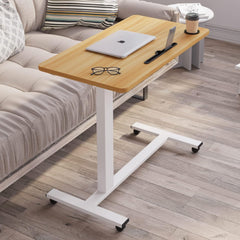 Overbed Table,Bed Desk,Hospital Bedside Table,Pneumatic Mobile Laptop Computer Standing Desk Cart with Tray