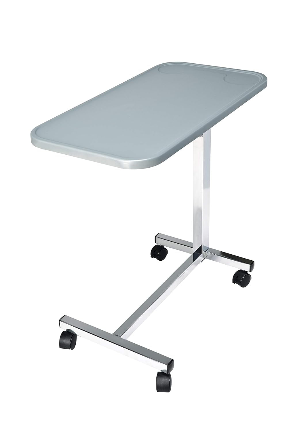 GF8903PS Lumex Modern Overbed Table with Wheels, 28-41" Adjustable Height for Hospital Bed & Home Bedside Use, Dark Grey