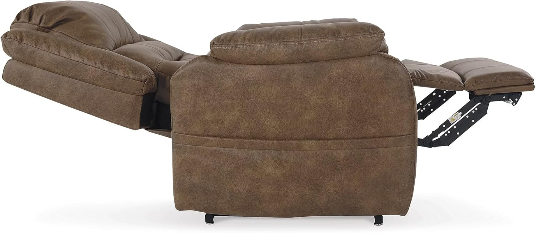 Ashley Yandel Faux Leather Electric Power Lift Recliner for Seniors (Brown)