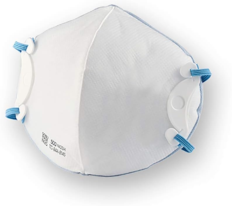 DOBU MASK 5PLY N95 Respirator Cup Mask Shape holder included, model 500, Medium Size, NIOSH Certified, 10 masks individual package, Adjustable Head Straps,protect from non-oil-based particles.