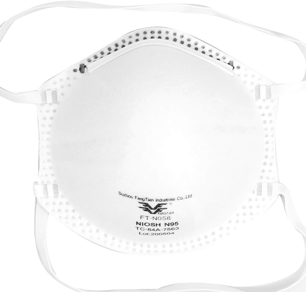 FANGTIAN N95 Respirator NIOSH Certified N95 Particulate Respirators Face Mask (Pack of 20, Size M/L, Model FT-N058 / Approval Number TC-84A-7863), White