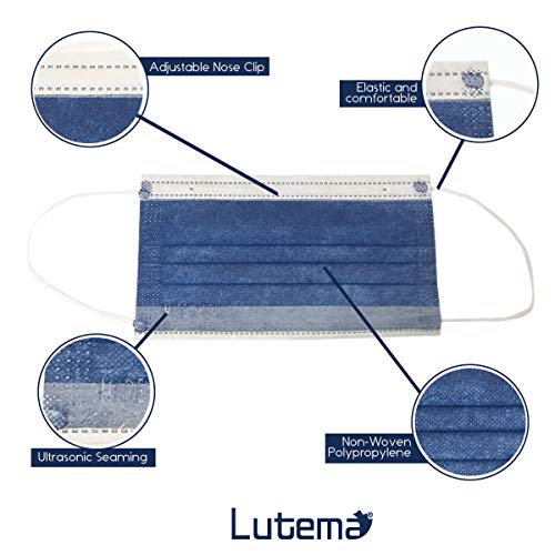 Lutema ASTM Level 3 Disposable 4-Ply Face Mask - Made in USA - Certified by Eurofins and Nelson Labs | 4 Layer Masks with Filtration Efficiency >=98% - Flamingo Pink (50 PCS)