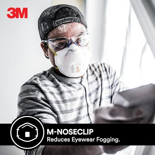 3M N95 Respirator 8511, 5 Pack, NIOSH-APPROVED N95, Features 3M COOL FLOW Exhalation Valve, Relief From Dusts & Certain Particles During Sanding, Pollen, Mold Spores, Dust Particles (8511HB2-C-PS)