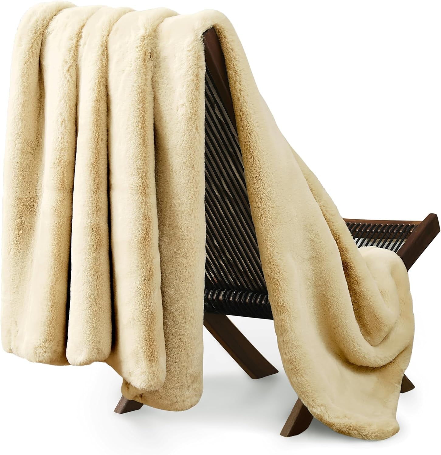 Euphoria Faux Fur Throw Blanket, 70 X 50 Inches