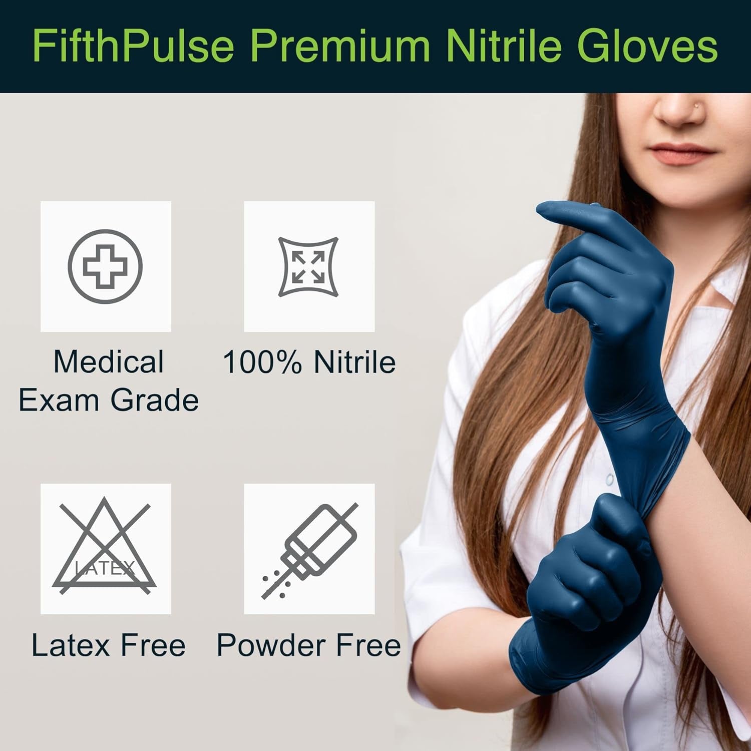 Navy Nitrile Gloves, Small � 100Ct