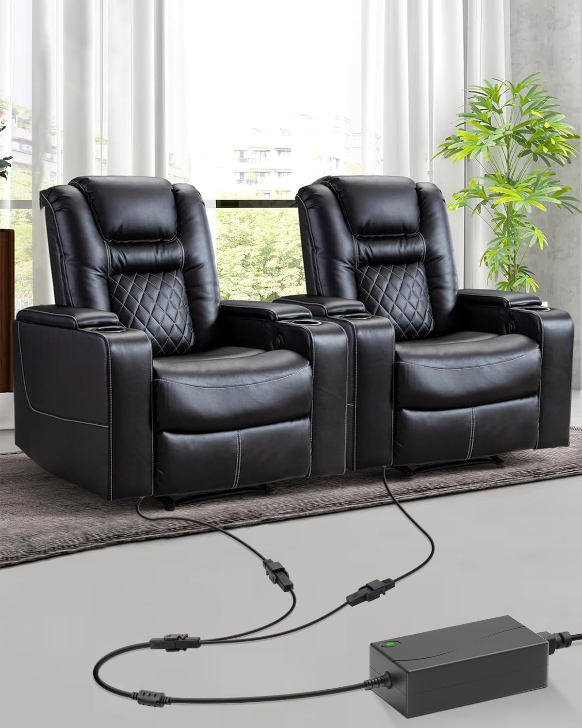 Recliner Power Supply 29V 2A with Y-Split Extension Cord