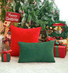 Christmas Velvet Pillow Covers, 18 X 18 Inches (2 Pack)