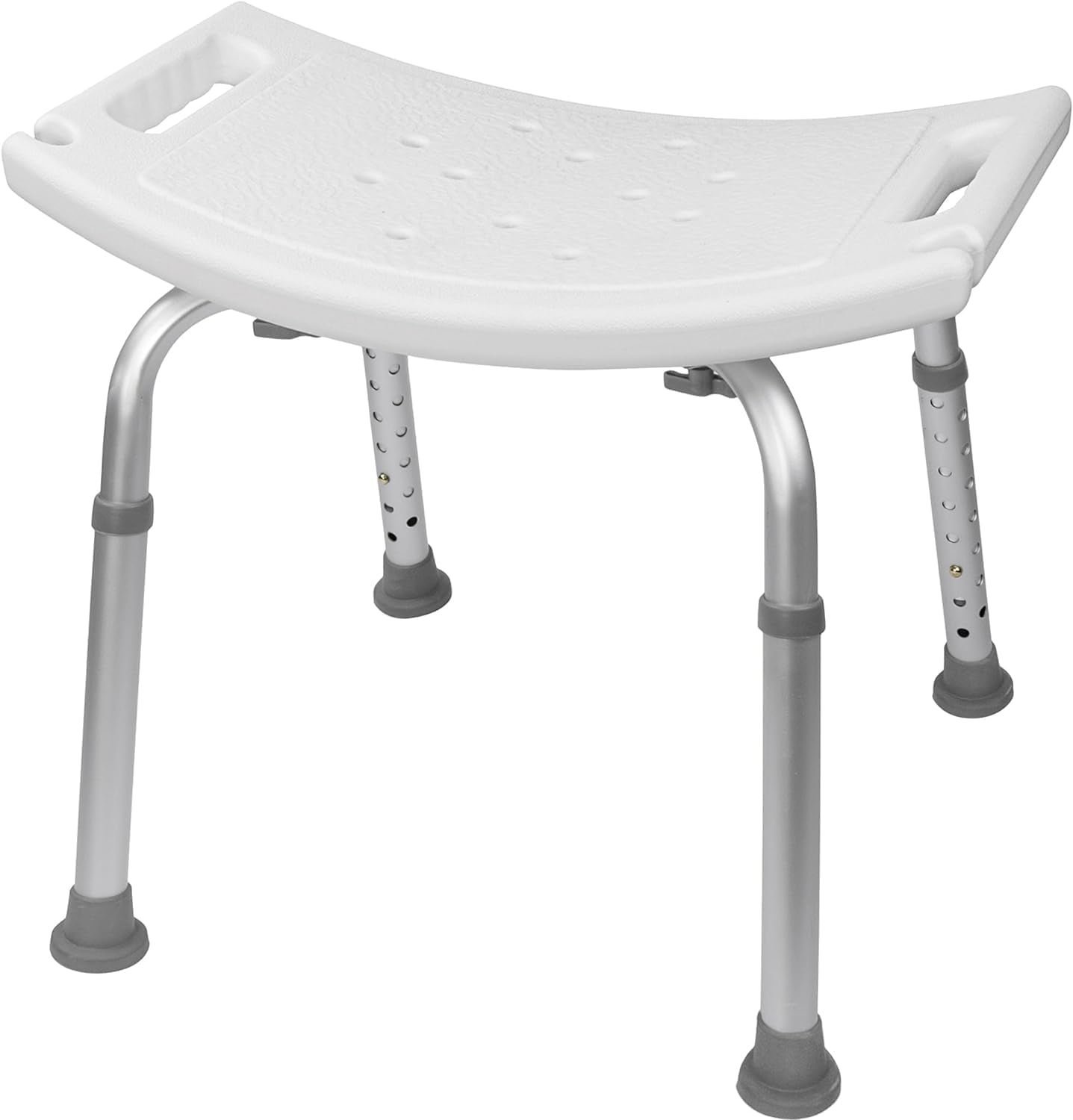 Tool-Free Assembly Adjustable Shower Chair Spa Bathtub Seat Bench with Removable Back