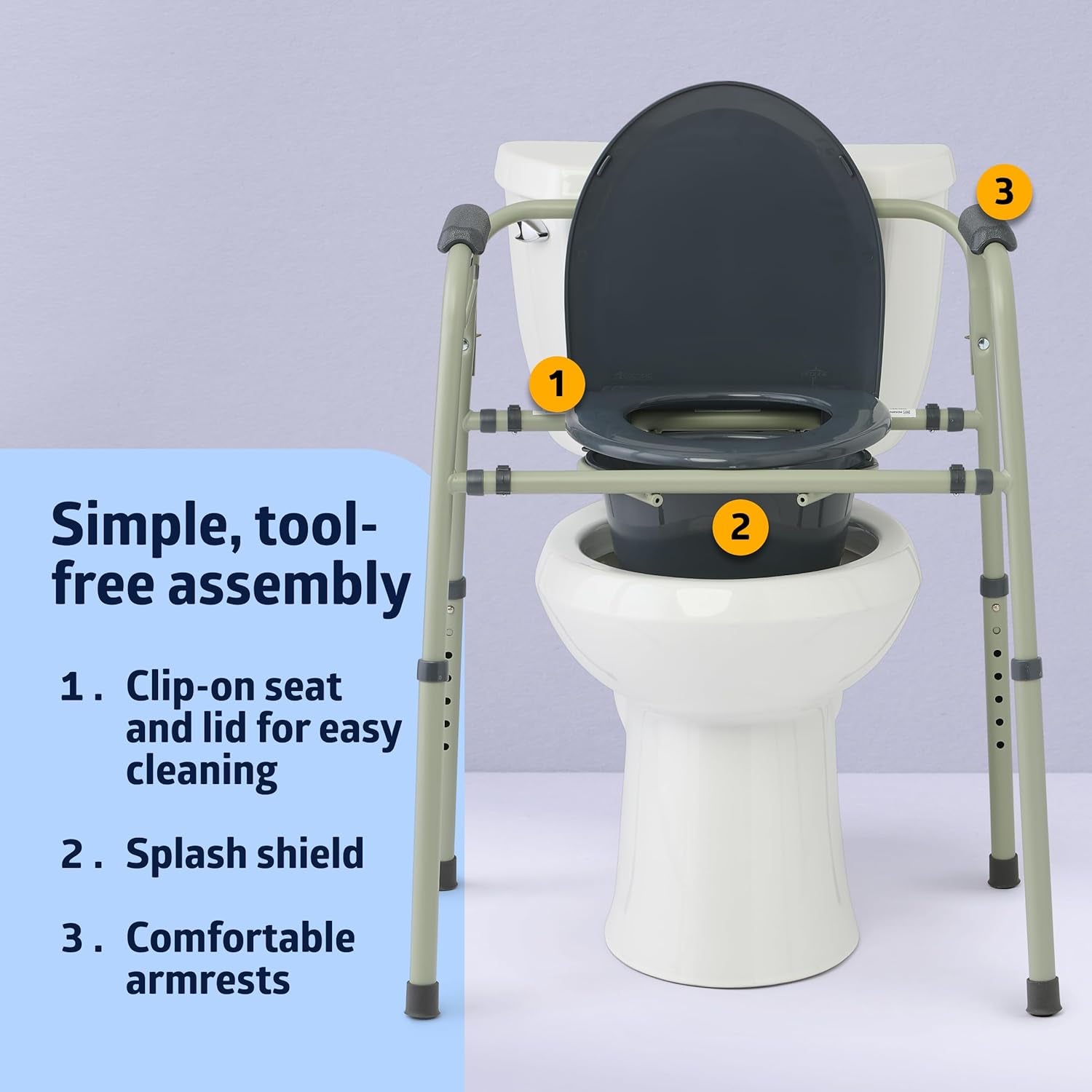 3-In-1 Adjustable Commode - 350 Lb Capacity