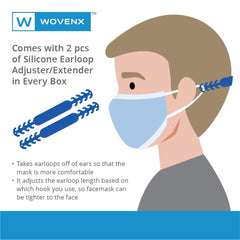 Wovenx - FDA Registered, ASTM Level 3 Face Mask, Pleated, Blue, 4 Ply-50 Pack