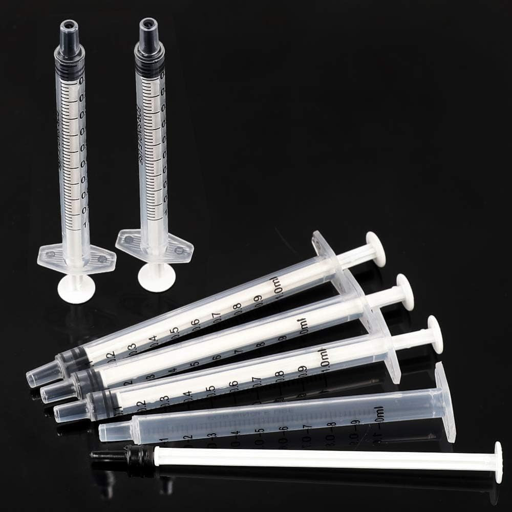 120Pcs 1Ml Luer Slip Tip Syringe with Caps, without Needle, for Colostrum Collection,Pet Feeding and Industrial Use