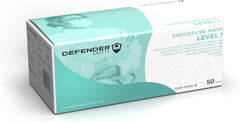 Defender Safety- ASTM Level 1 95% PFE, Medical Grade, Procedure Face Mask (50 Pack)