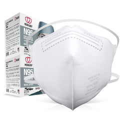 MERILOGY N95 Mask Respirator [ Made in USA ] NIOSH Certified N95 Particulate Respirators Face Mask (Pack of 40) (501831 (40PK))