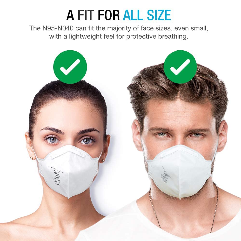 N95 Mask NIOSH Certified Particulate Respirators Protective Face Mask (Pack of 10, Model FT-N040 / Approval Number TC-84A-7861), 10 Count (Pack of 1)