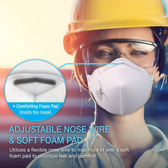 N95 Mask NIOSH Certified Particulate Respirators Protective Face Mask (Pack of 10, Model FT-N040 / Approval Number TC-84A-7861), 10 Count (Pack of 1)