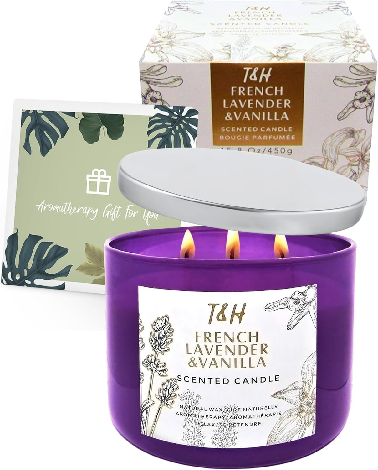 Lavender Vanilla Aromatherapy Candle � 3-Wick, 15.8 Oz