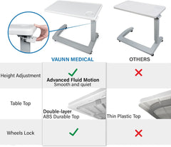 Adjustable Overbed Table - Hospital & Home Use - Size: One Table