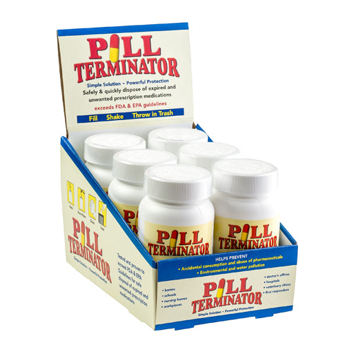 Pill Terminator Countertop Display Contains 6 Bottles